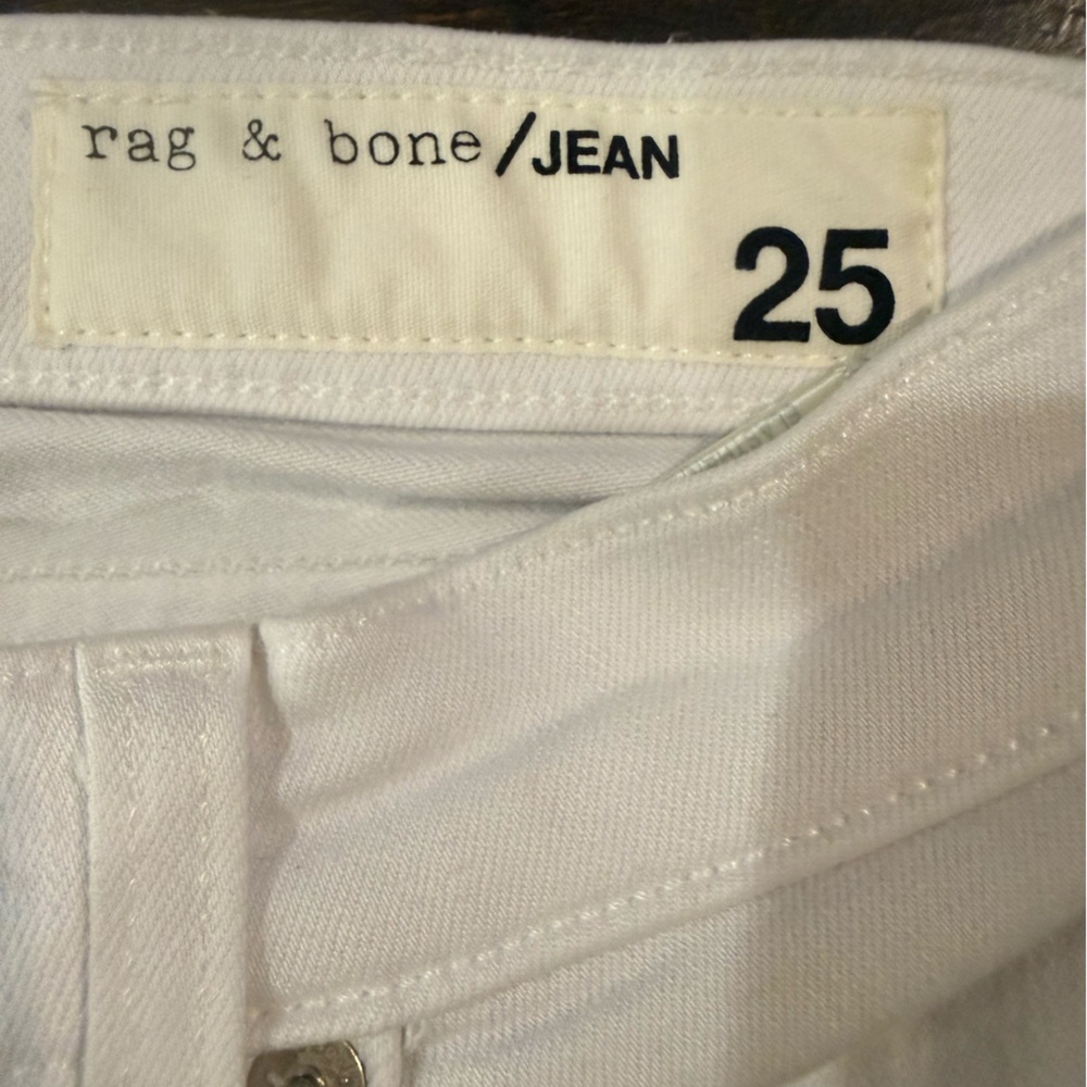 rag & bone White Raw Hem Skinny Ankle Jeans 25 Stretch - Picture 3 of 10